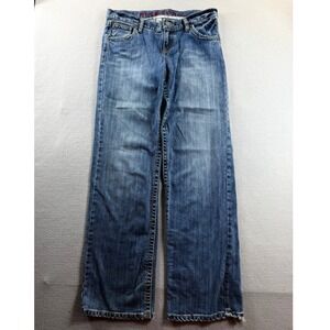 Mossimo Supply Co Jeans Women 9 Blue Boyfriend Straight Leg Long Flap Pocket